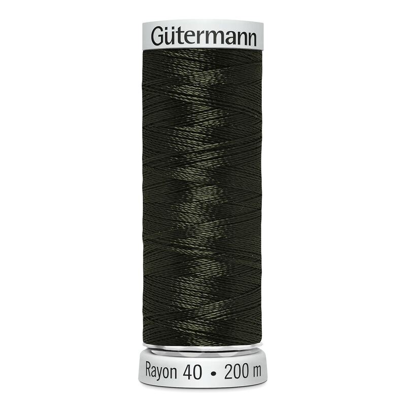 Gutermann Rayon 40 #1272 HEDGE GREEN, 200m Machine Embroidery Thread