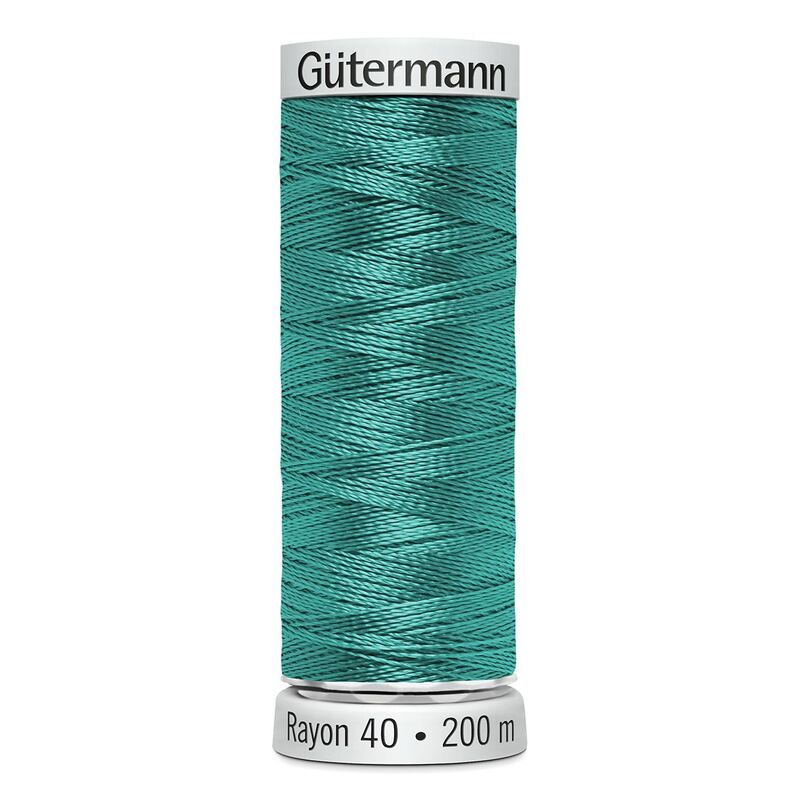 Gutermann Rayon 40 #1288 AQUA, 200m Machine Embroidery Thread
