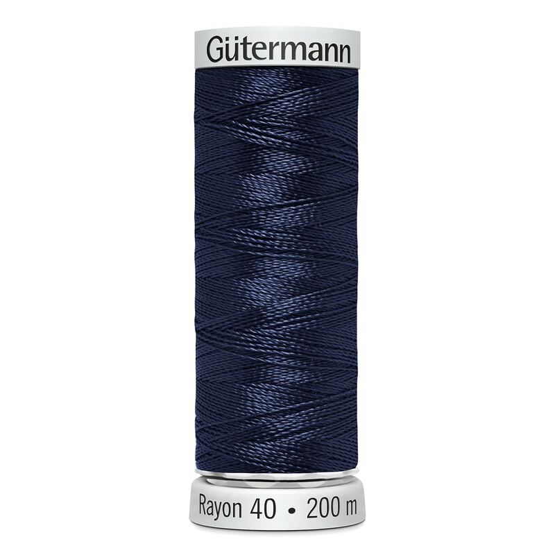 Gutermann Rayon 40 #1294 DEEP SLATE GREY, 200m Machine Embroidery Thread