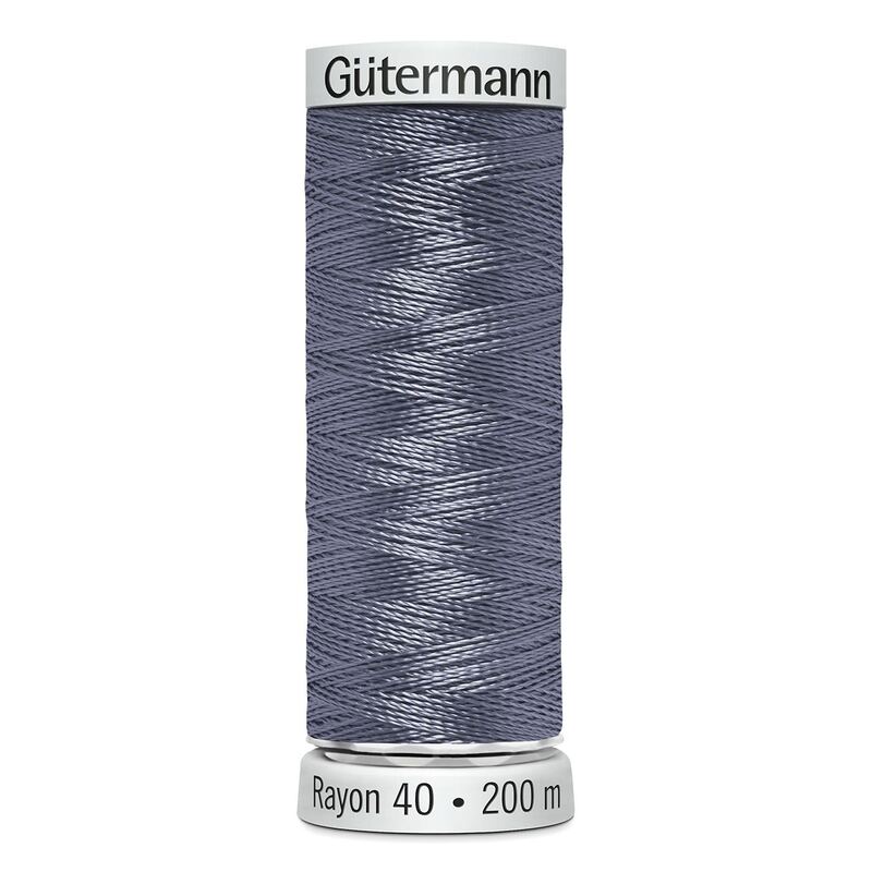 Gutermann Rayon 40 #1295 STERLING, 200m Machine Embroidery Thread