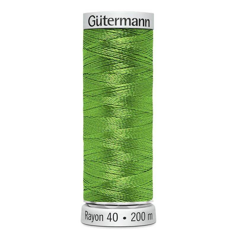 Gutermann Rayon 40 #1510 LIME GREEN, 200m Machine Embroidery Thread