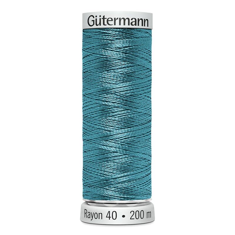 Gutermann Rayon 40 #1560 MARINE AQUA, 200m Machine Embroidery Thread