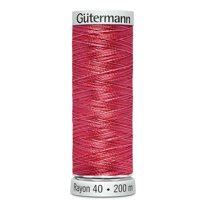 Gutermann Rayon 40 #2102 VARIEGATED ROSE 200m Machine Embroidery Thread