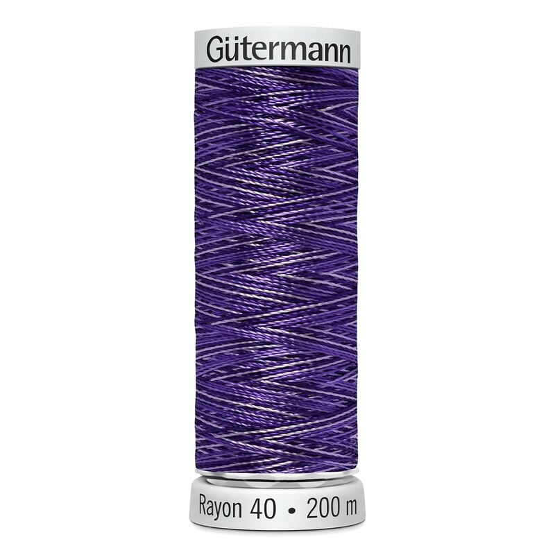 Gutermann Rayon 40 #2125 VARIEGATED ROYAL PURPLES 200m Machine Embroidery Thread