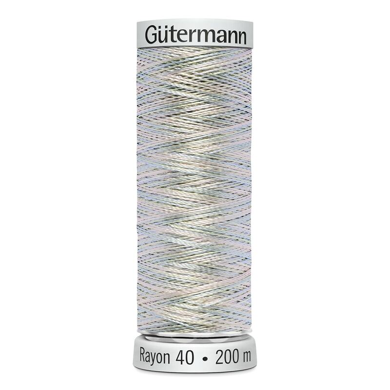 Gutermann Rayon 40 #2201 BABY BLUE-PINK-MINT 200m Machine Embroidery Thread