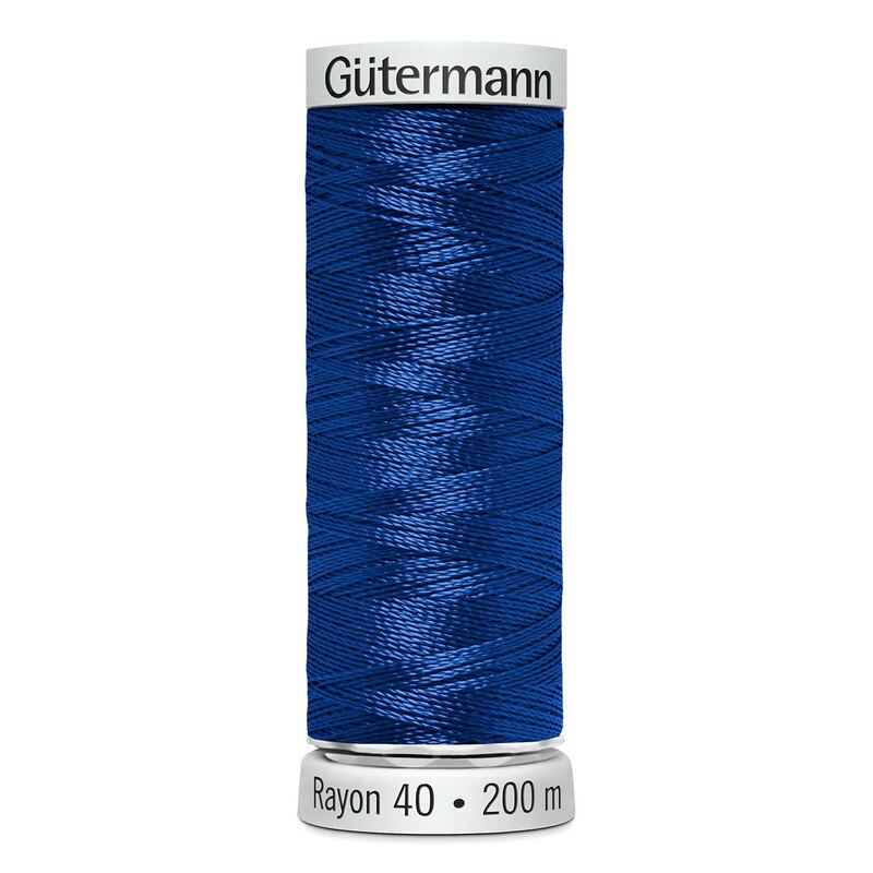 Gutermann Rayon 40 #526 COBALT BLUE, 200m Machine Embroidery Thread