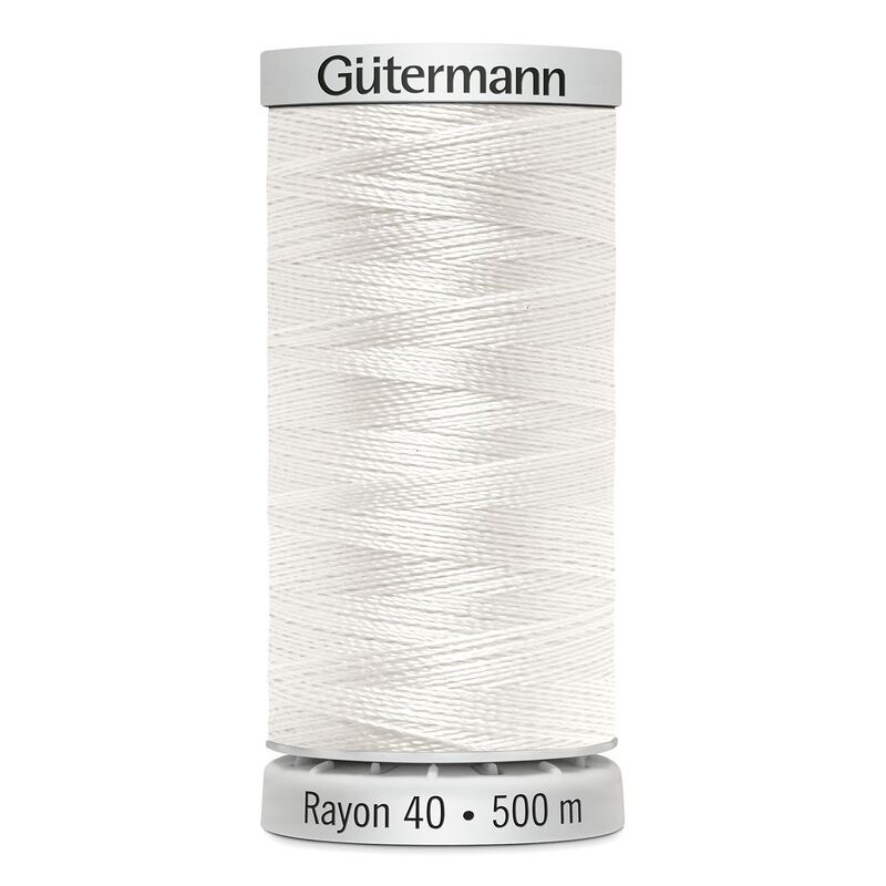 Gutermann Rayon 40 #1002 SOFT WHITE, 500m Machine Embroidery Thread