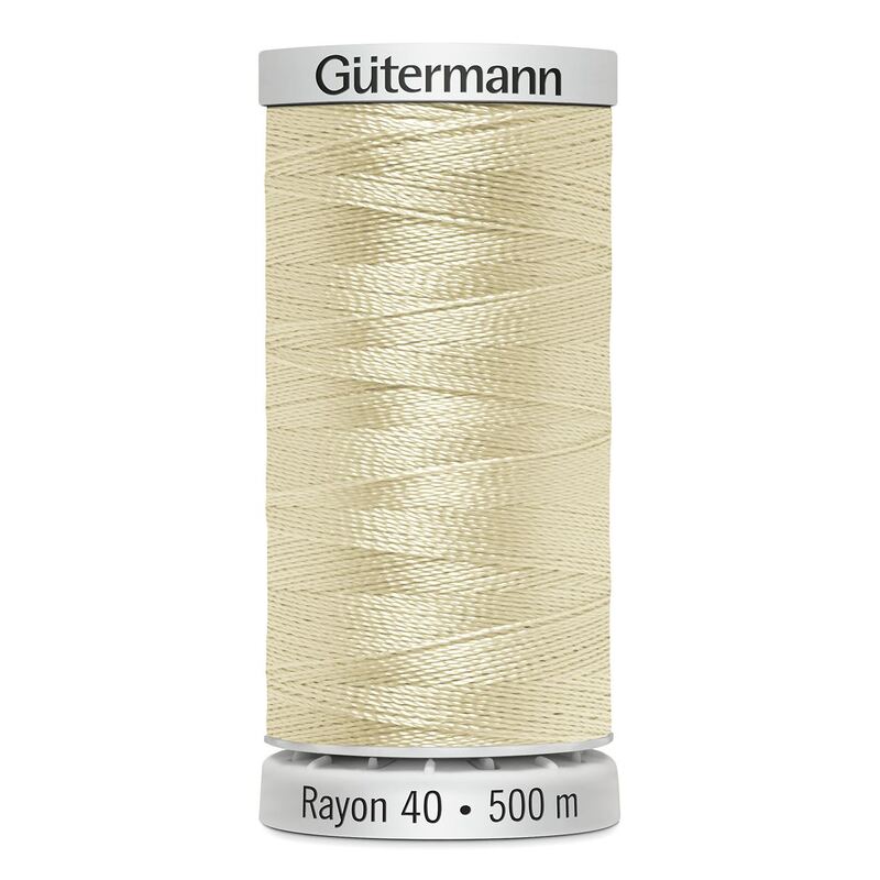 Gutermann Rayon 40 #1022 CREAM, 500m Machine Embroidery Thread