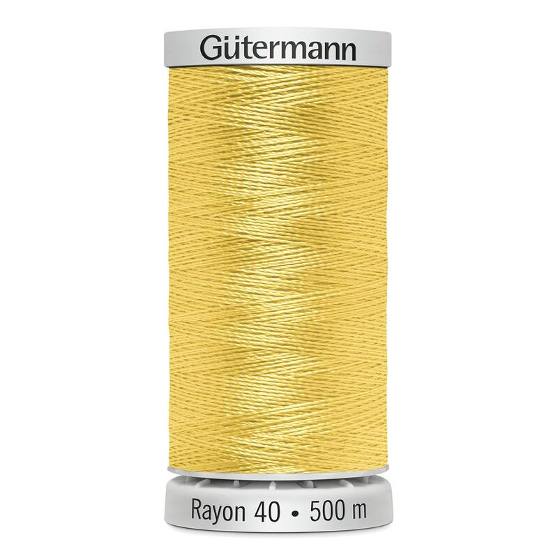 Gutermann Rayon 40 #1067 LEMON YELLOW, 500m Machine Embroidery Thread