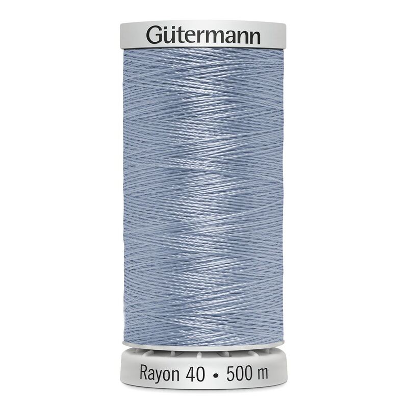 Gutermann Rayon 40 #1074 PALE POWDER BLUE, 500m Machine Embroidery Thread