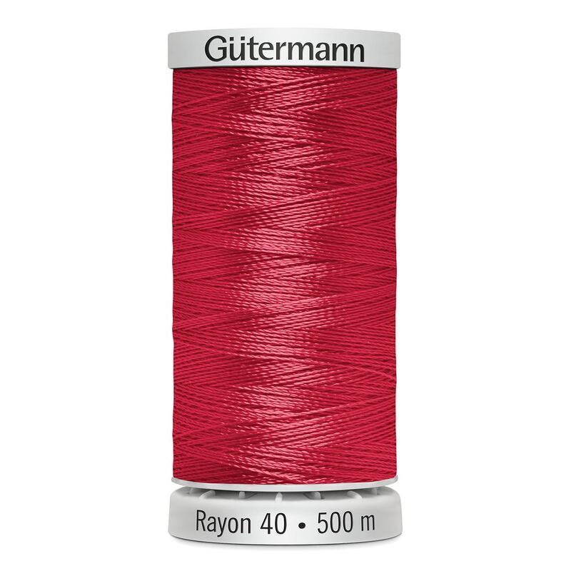 Gutermann Rayon 40 #1188 RED GERANIUM, 500m Machine Embroidery Thread