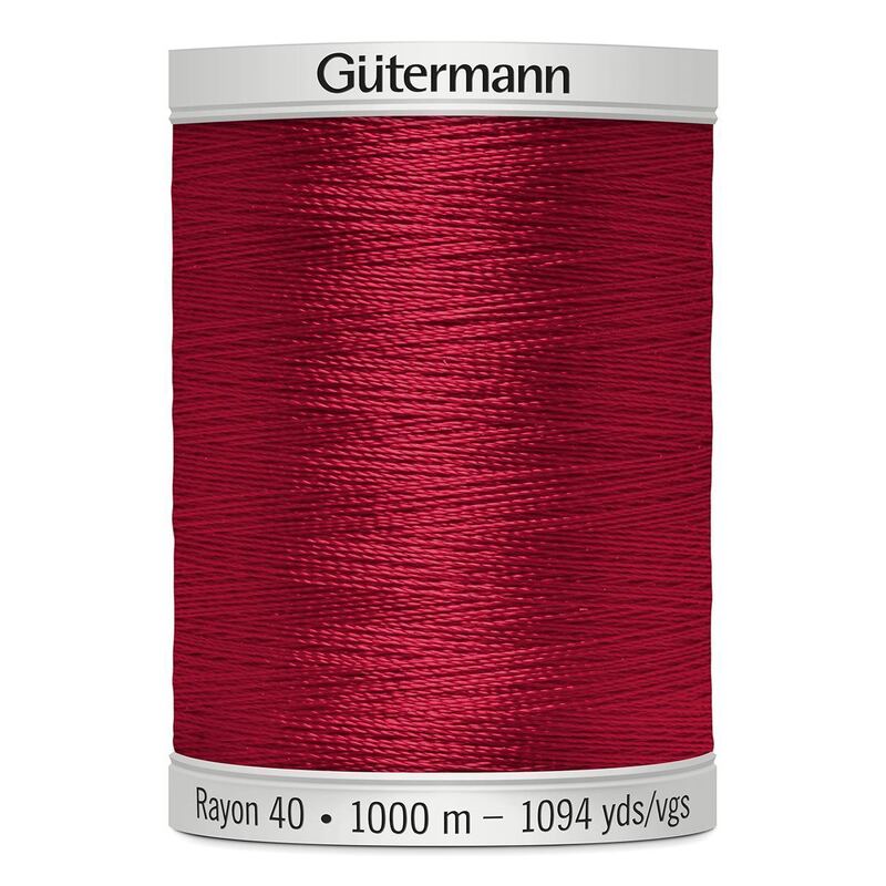 Gutermann Rayon 40 #1039 TRUE RED, 1000m Machine Embroidery Thread