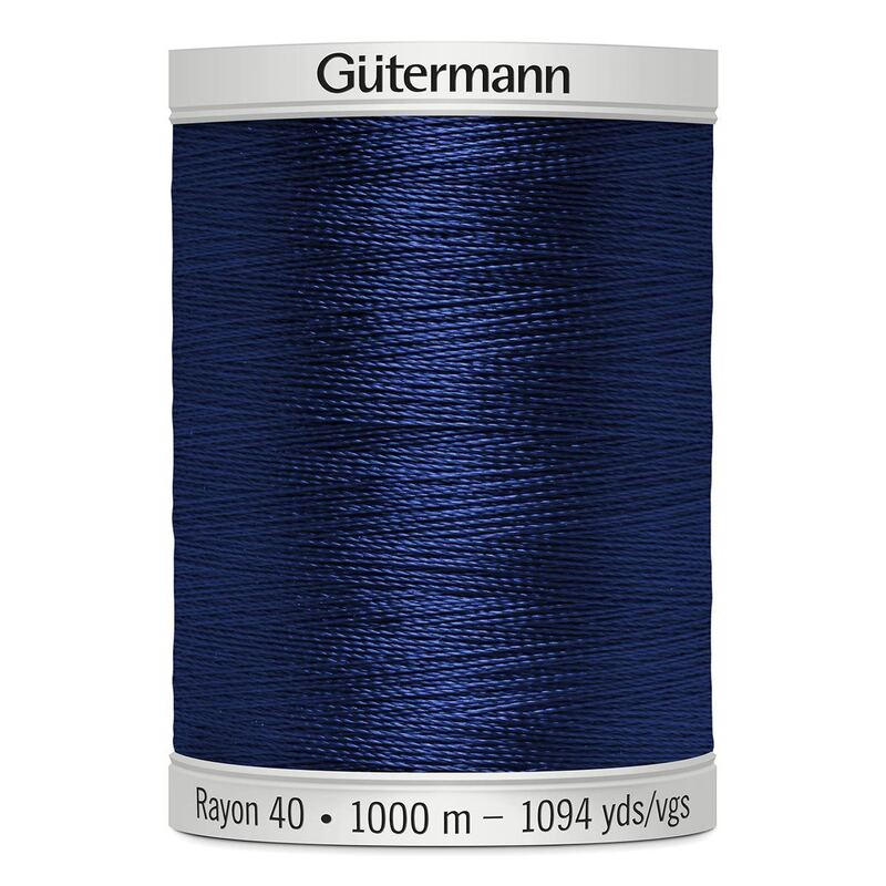 Gutermann Rayon 40 #1042 BRIGHT NAVY BLUE, 1000m Machine Embroidery Thread