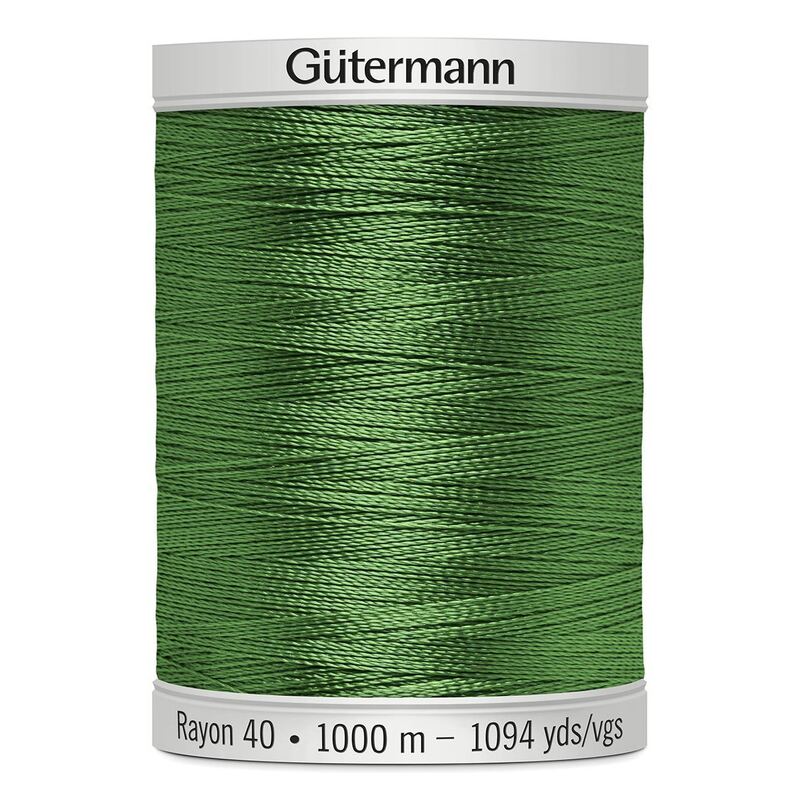 Gutermann Rayon 40 #1049 GRASS GREEN, 1000m Machine Embroidery Thread