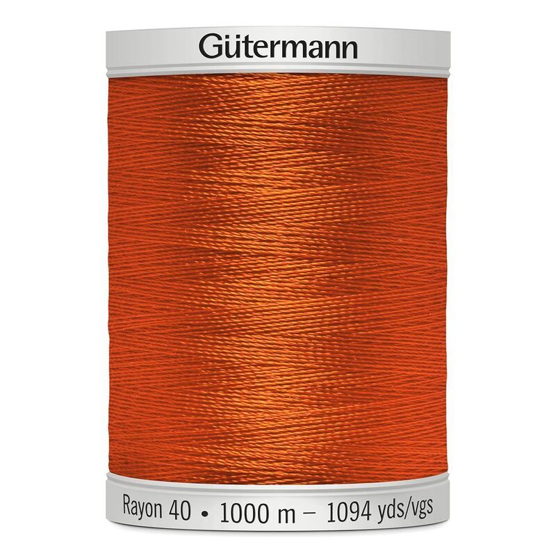 Gutermann Rayon 40 #1078 TANGERINE ORANGE, 1000m Machine Embroidery Thread