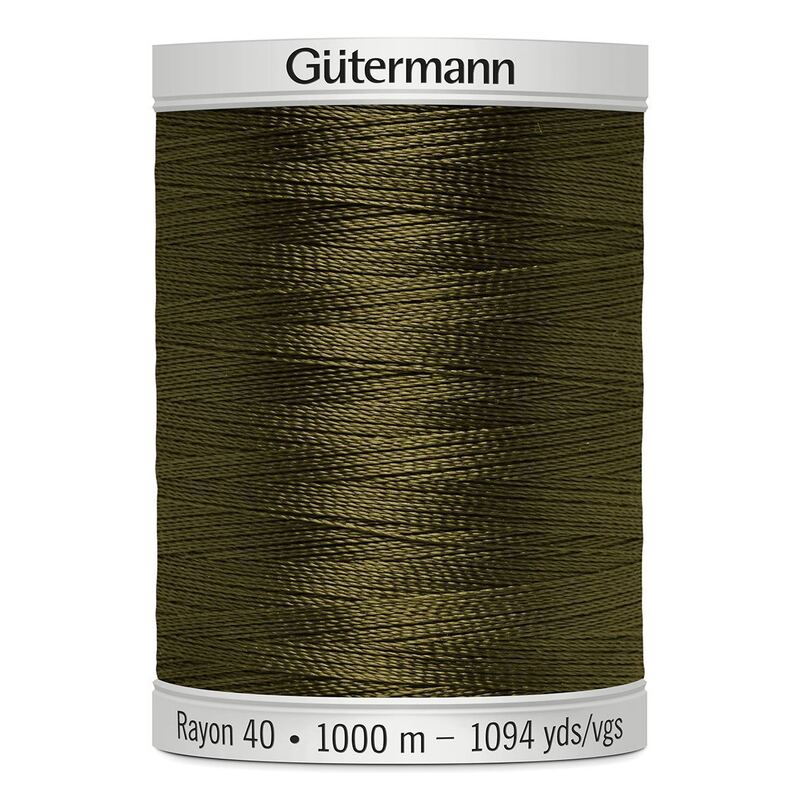 Gutermann Rayon 40 #1173 MEDIUM ARMY GREEN, 1000m Machine Embroidery Thread