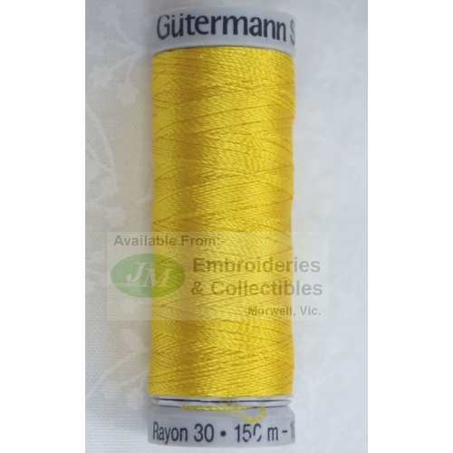 Gutermann Rayon 30, #1023 YELLOW, 150m Machine Embroidery Thread