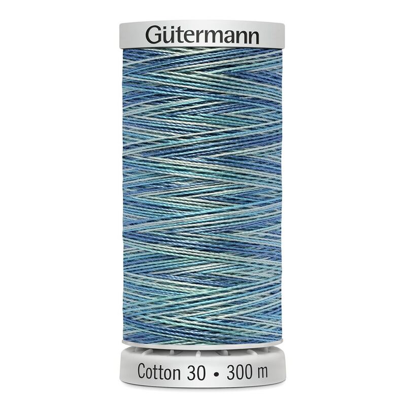 Gutermann Cotton 30 #4014 VARIEGATED BLUE 300m Embroidery & Quilting Thread