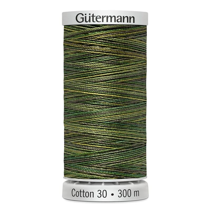 Gutermann Cotton 30 #4019 VARIEGATED GREEN 300m Embroidery & Quilting Thread