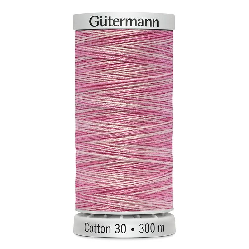 Gutermann Cotton 30 #4046 VARIEGATED PINK WHITE MIX 300m Embroidery & Quilting Thread