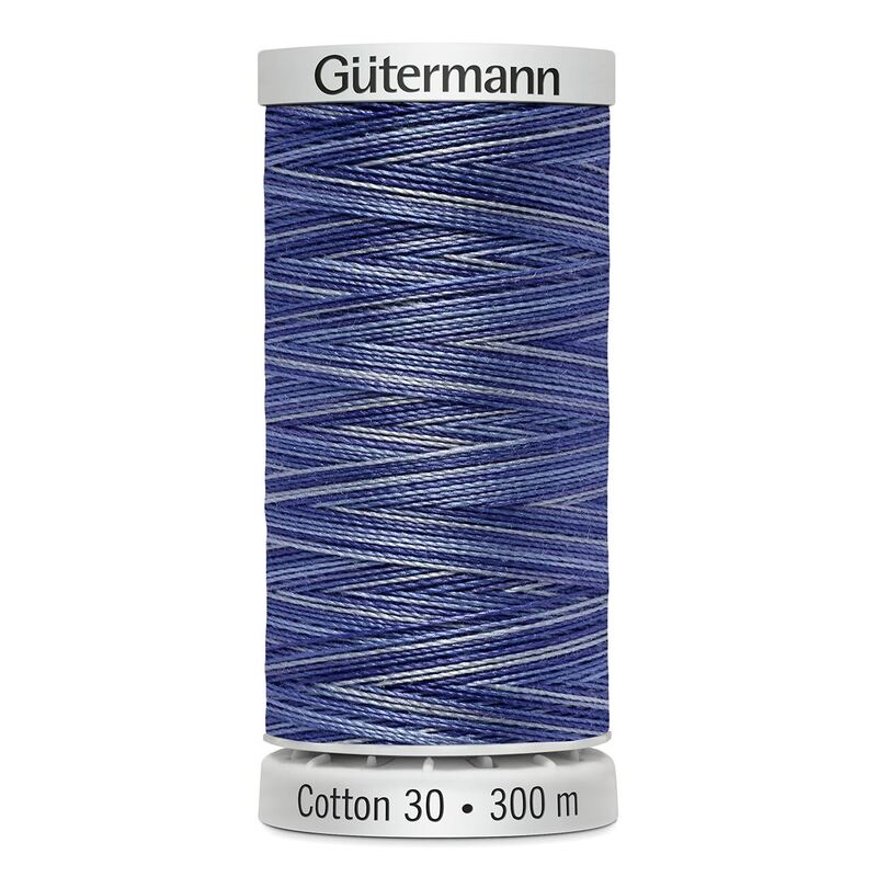 Gutermann Cotton 30 #4056 VARIEGATED BLUE 300m Embroidery & Quilting Thread