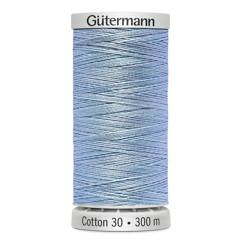 Gutermann Cotton 30 #4070 VARIEGATED SKY BLUE 300m Embroidery & Quilting Thread