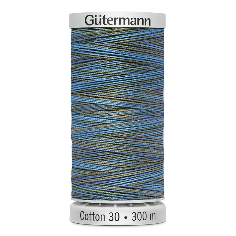 Gutermann Cotton 30 #4080 VARIEGATED BLUE GREEN 300m Embroidery & Quilting Thread