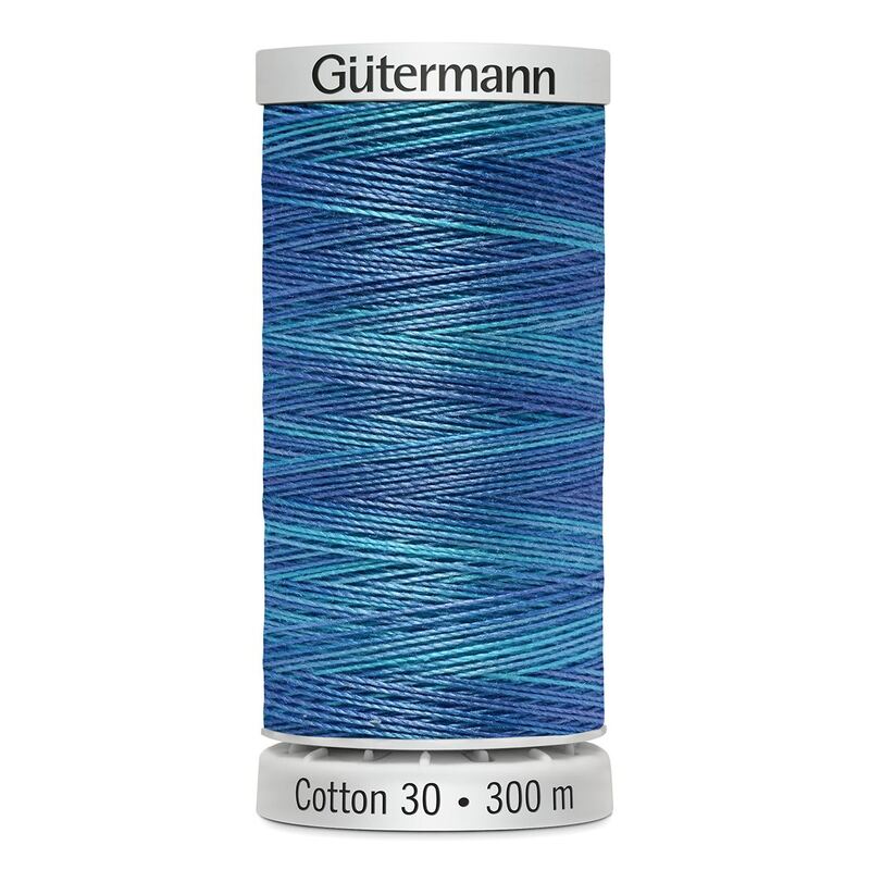 Gutermann Cotton 30 #4083 VARIEGATED BLUE 300m Embroidery & Quilting Thread