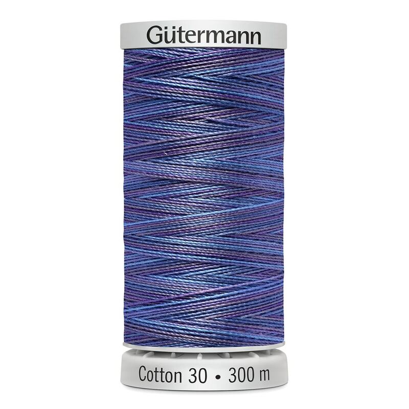 Gutermann Cotton 30 #4084 VARIEGATED BLUE PURPLE 300m Embroidery & Quilting Thread