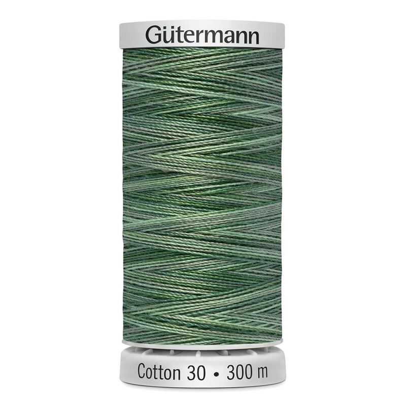 Gutermann Cotton 30 #4086 VARIEGATED GREEN LIGHT DARK 300m Embroidery & Quilting Thread