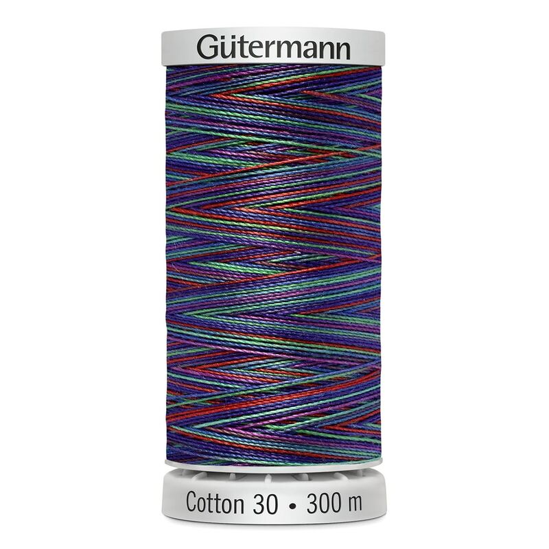 Gutermann Cotton 30 #4109 VARIEGATED BLUE PURPLE MIX 300m Embroidery & Quilting Thread