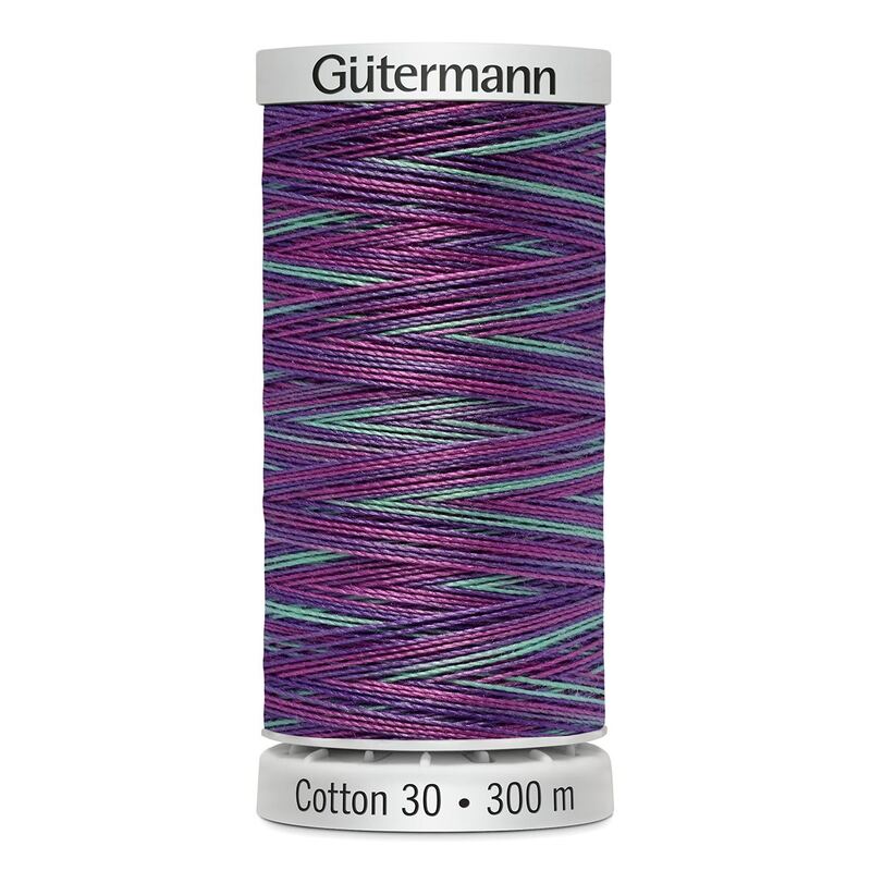 Gutermann Cotton 30 #4110 VARIEGATED PURPLE BLUE MIX 300m Thread