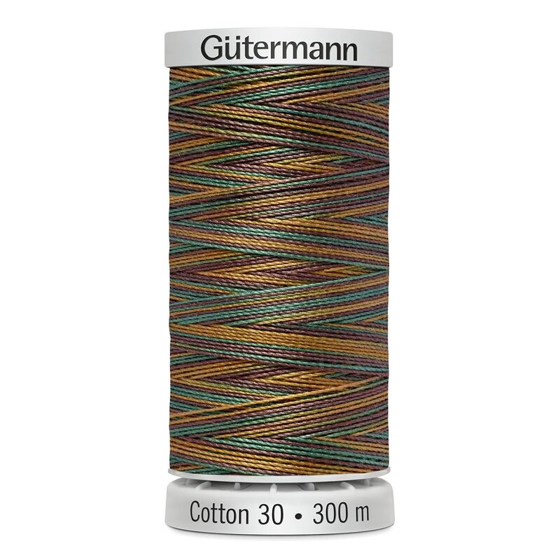 Gutermann Cotton 30 #4114 VARIEGATED BROWN GREEN MIX 300m Embroidery & Quilting Thread