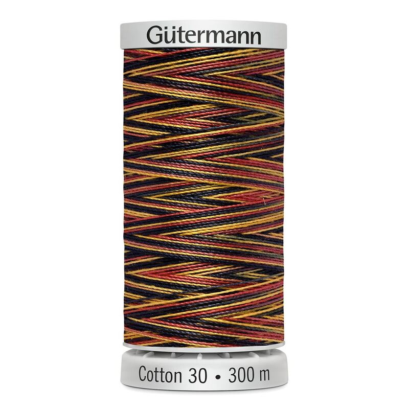 Gutermann Cotton 30 #4117 VARIEGATED GOLD RED MIX 300m Embroidery & Quilting Thread