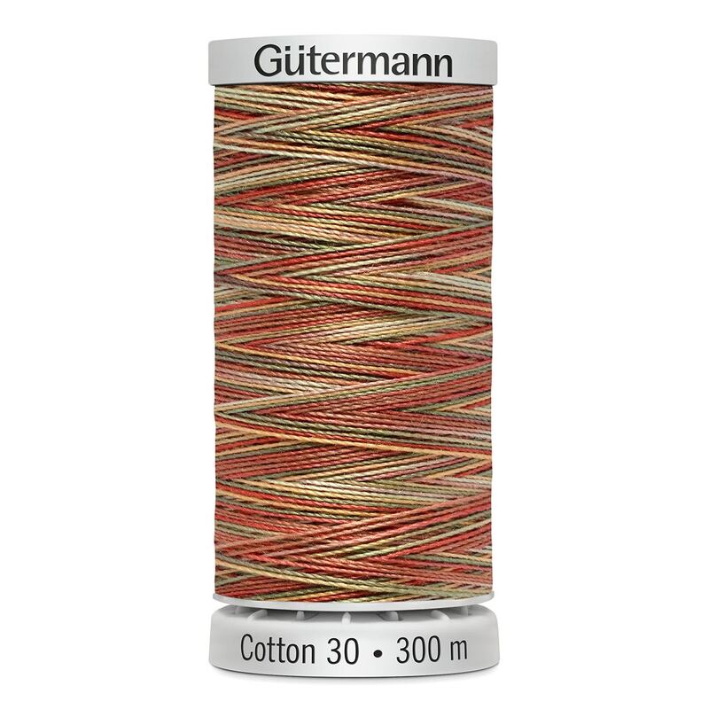 Gutermann Cotton 30 #4121 VARIEGATED GREY RED MIX 300m Embroidery & Quilting Thread