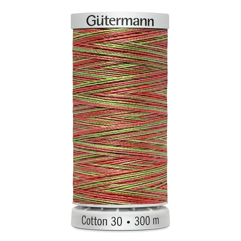 Gutermann Cotton 30 #4122 VARIEGATED PINK GREEN MIX 300m Embroidery & Quilting Thread