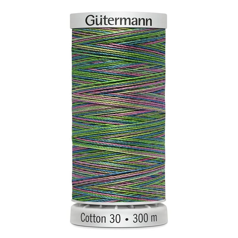 Gutermann Cotton 30 #4124 VARIEGATED GREEN BLUE MIX 300m Embroidery & Quilting Thread