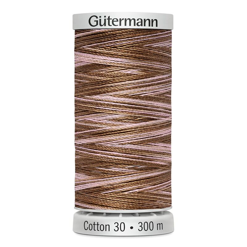 Gutermann Cotton 30 #4130 VARIEGATED WHITE BROWN MIX 300m Embroidery & Quilting Thread