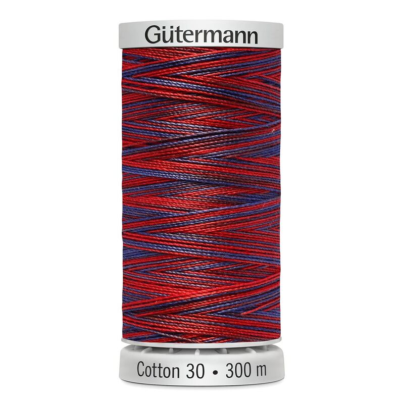 Gutermann Cotton 30 #4132 VARIEGATED PURPLE RED MIX 300m Embroidery & Quilting Thread