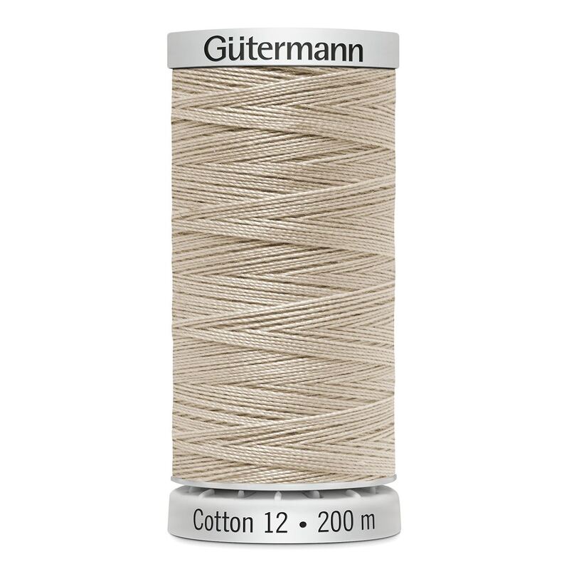 Gutermann Cotton 12 #1082 ECRU 200m Spool Embroidery & Quilting Thread