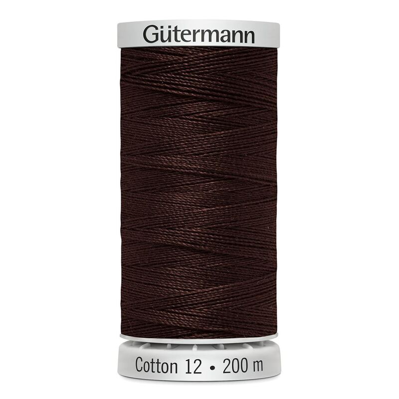 Gutermann Cotton 12 #1130 DARK COCOA 200m Embroidery & Quilting Thread