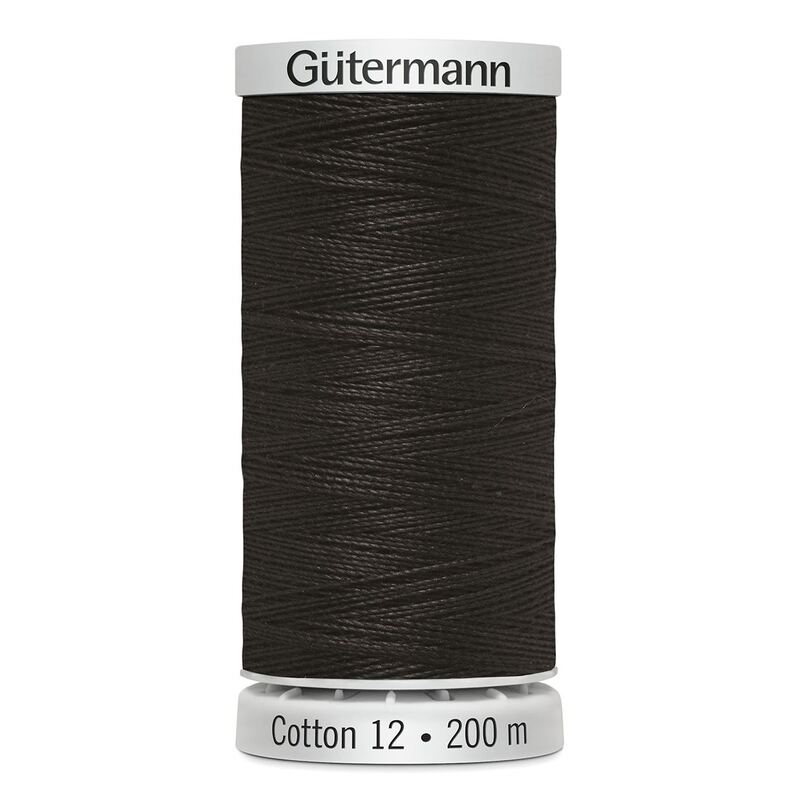 Gutermann Cotton 12 #1131 BLACK BROWN 200m Embroidery & Quilting Thread