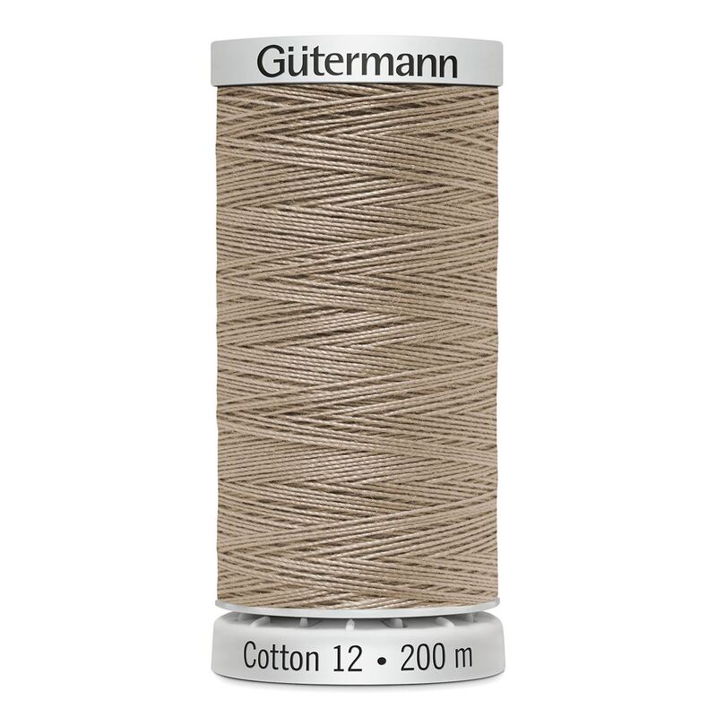 Gutermann Cotton 12 #1149 LIGHT BEIGE BROWN 200m Spool Embroidery & Quilting Thread