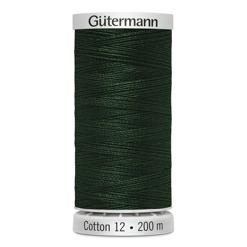 Gutermann Cotton 12 #1174 DARK PINE GREEN 200m Spool Embroidery & Quilting Thread