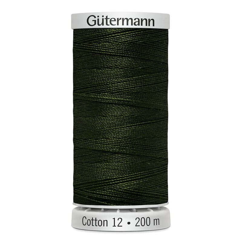 Gutermann Cotton 12 #1271 DARK PISTACHIO GREEN 200m Spool Embroidery & Quilting Thread
