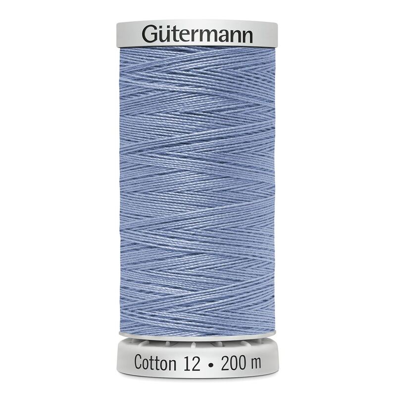 Gutermann Cotton 12 #1292 LIGHT CORNFLOWER BLUE 200m Spool Embroidery & Quilting Thread