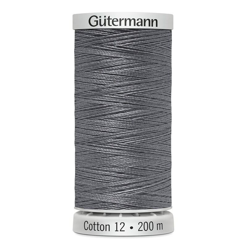 Gutermann Cotton 12 #1295 DARK STEEL GREY 200m Embroidery & Quilting Thread