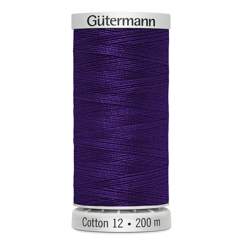 Gutermann Cotton 12 #1299 DARK LAVENDER PURPLE 200m Spool Embroidery & Quilting Thread