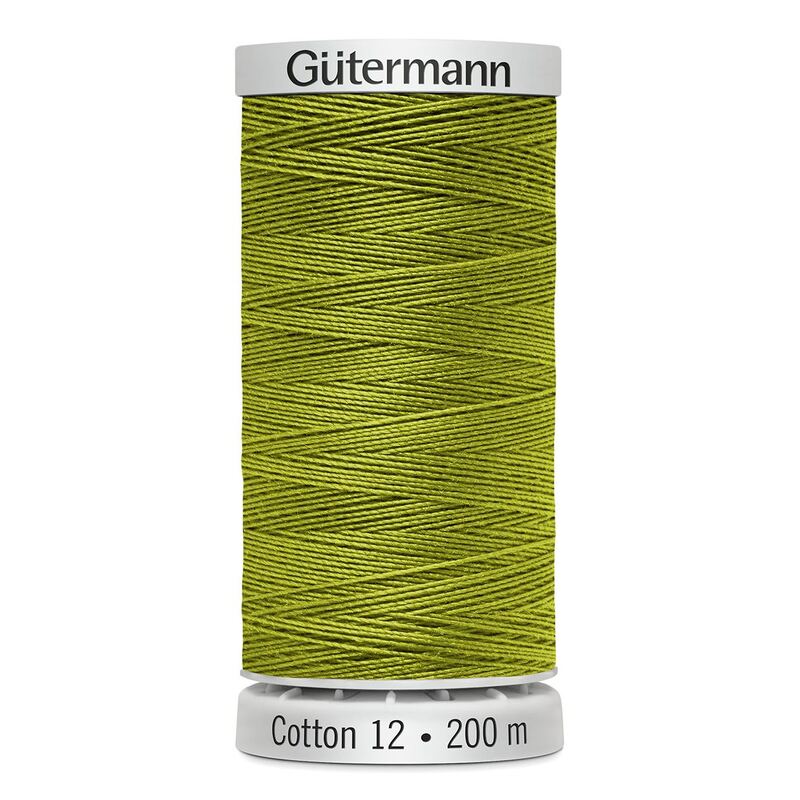 Gutermann Cotton 12 #1332 LIGHT MOSS GREEN 200m Spool Embroidery & Quilting Thread