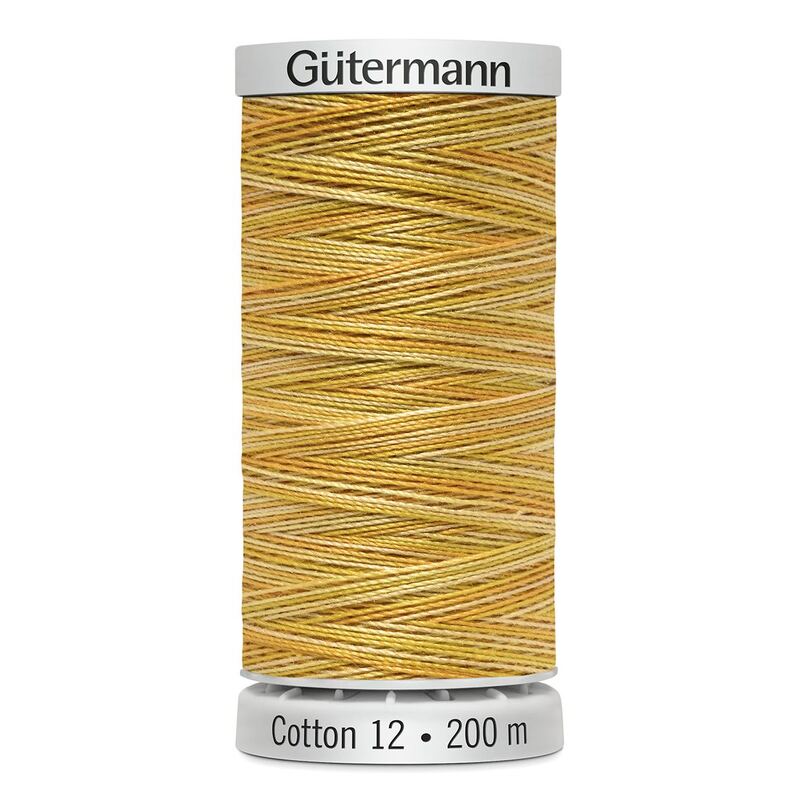 Gutermann Cotton 12 #4002 VARIEGATED YELLOW 200m Spool Embroidery & Quilting Thread